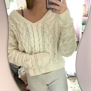 Cream Cable Knit Sweater